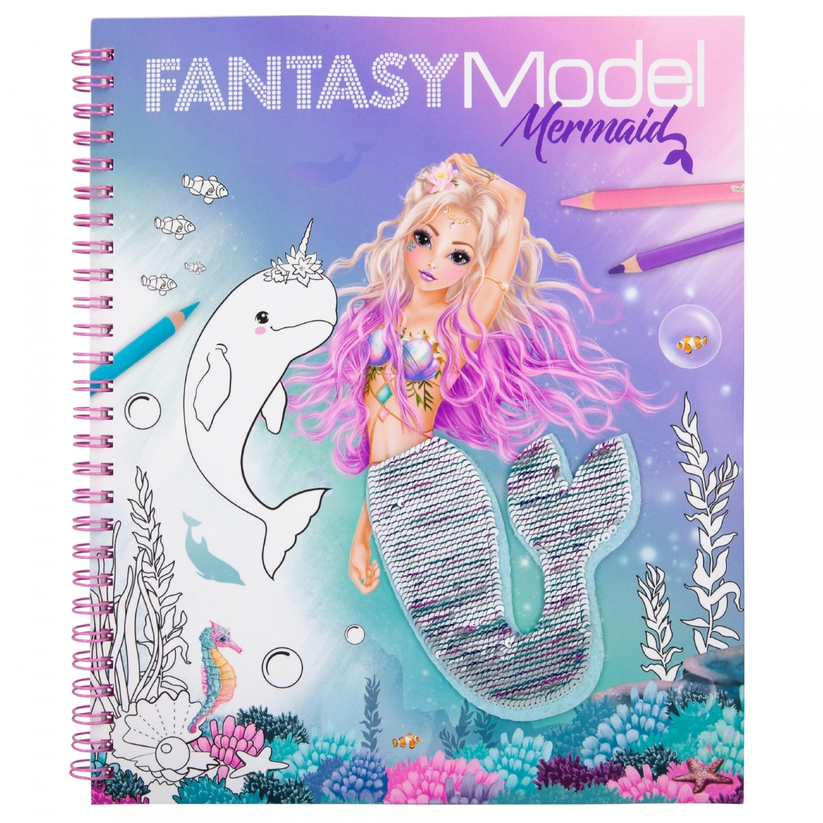 Fantasy Värityskirja Mermaid, paljettipyrstö
