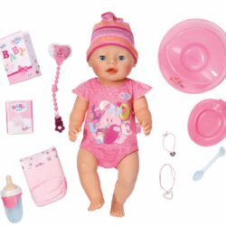 Baby Born Soft Touch tyttö. Interaktiivinen Baby born -nukke on jokaisen tytön lahjatoive. Nukkea voi kylvettää, juottaa ja syöttää.
