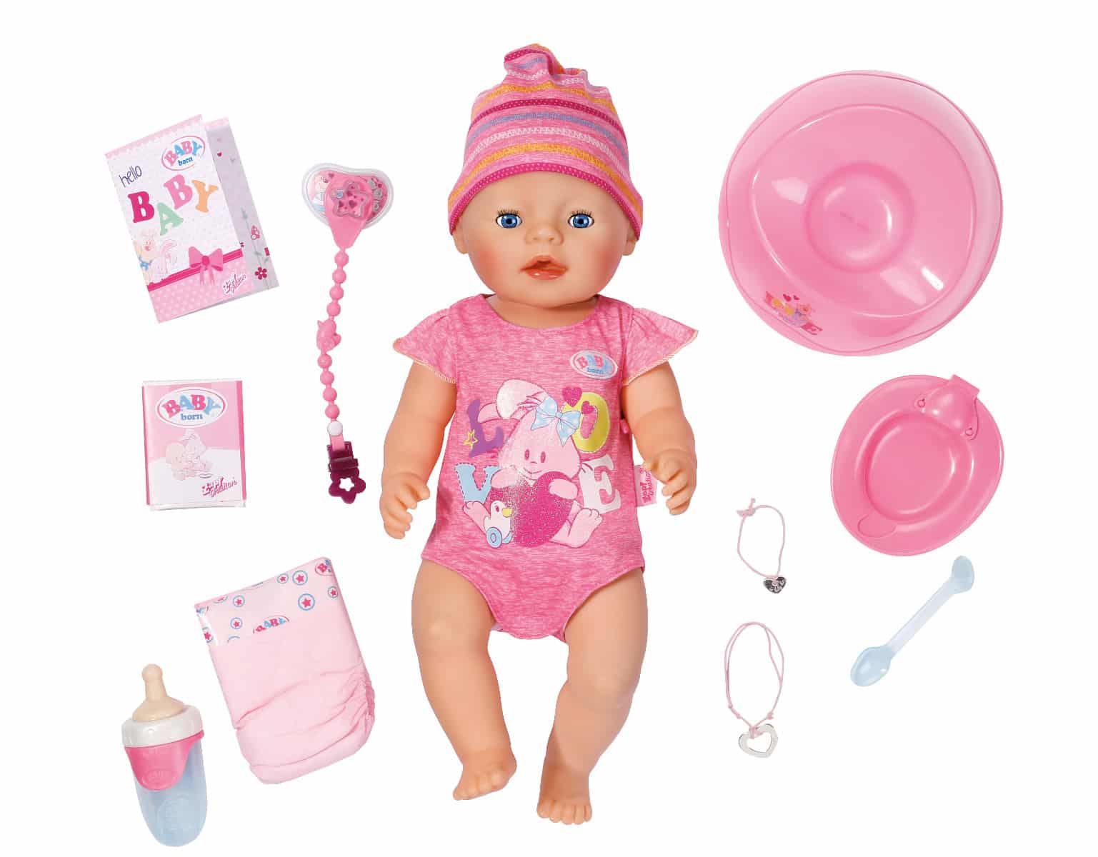 Baby Born Soft Touch tyttö. Interaktiivinen Baby born -nukke on jokaisen tytön lahjatoive. Nukkea voi kylvettää, juottaa ja syöttää.