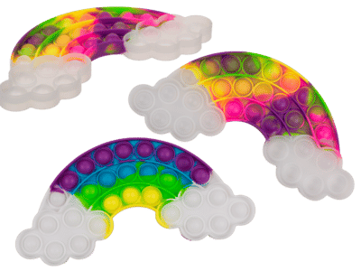Fidget Pop Toy, Multicolour Rainbow lila, sin, vihreä, kelt
