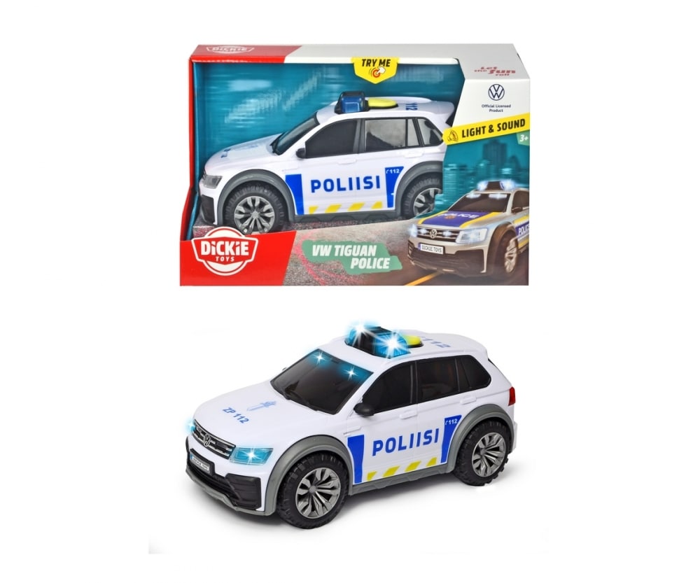 Dickie Toys suomalainen poliisiauto VW Tiguan R-line