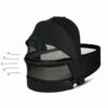 Cybex Priam yhdistelmävaunut ruusukulta rungolla, Stardust black + cloud z turvakaukalo - Thumbnail Image 4