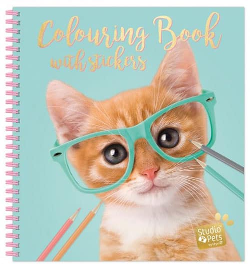 Studio Pets kissa väritys-tarrakirja