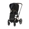 Cybex Priam yhdistelmävaunut ruusukulta rungolla, deep black + cloud z turvakaukalo - Thumbnail Image 1