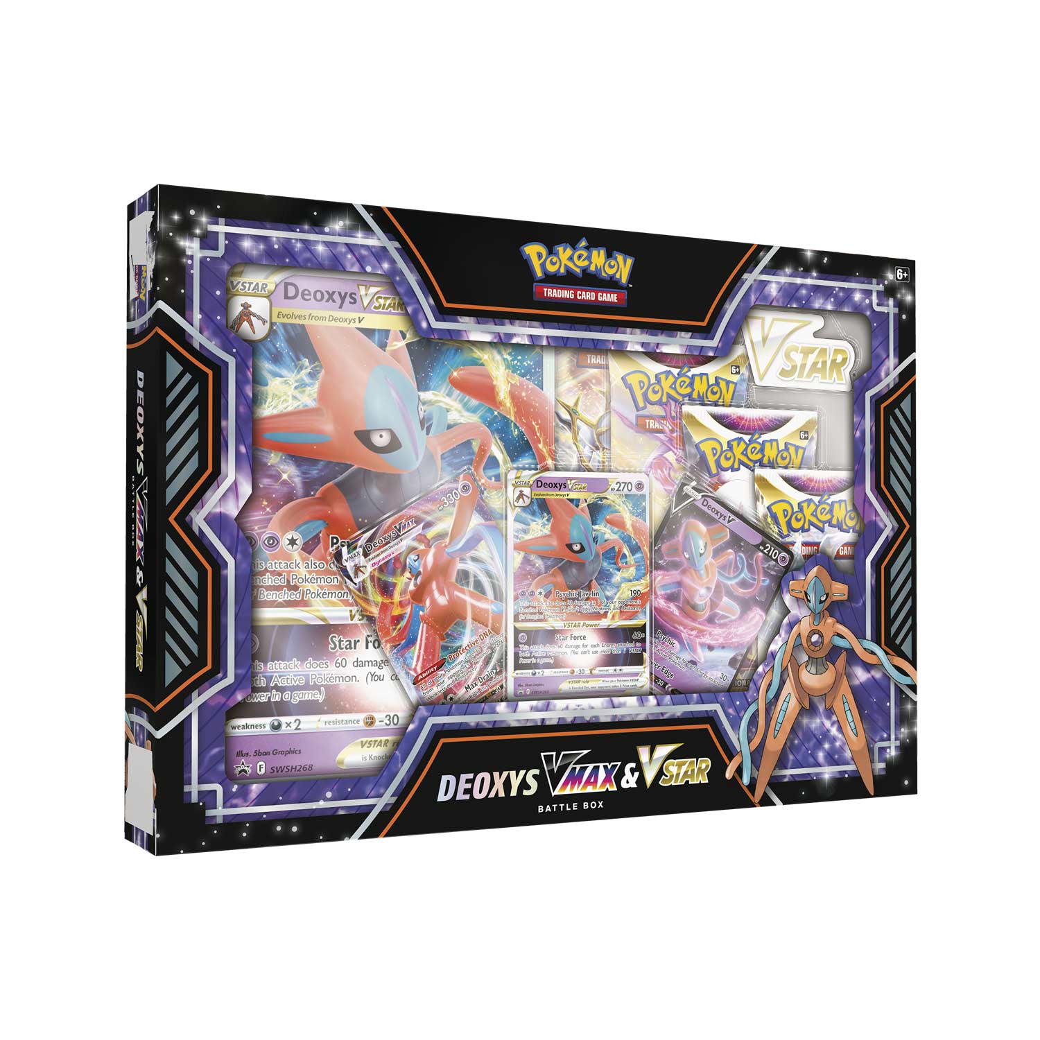 Pokémon TCG: Deoxys VMAX & VSTAR Battle Box sisältää: