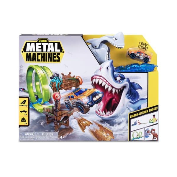 Metal machines shark attack building trackset with mini racing car