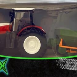 PowerX-kauko-ohjattava traktori, jossa on siemenvaunu