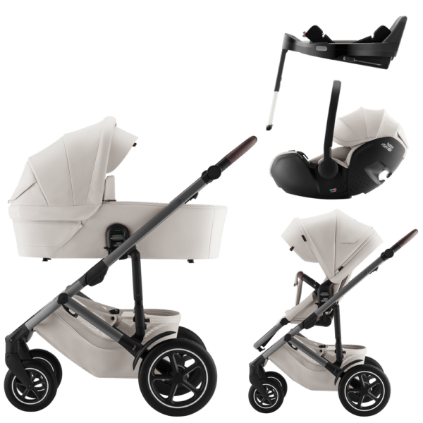 Britax Römer Smile 5Z Starttipaketti Soft taupe lux Baby-Safe PRO turvakaukalolla ja Vario base jalustalla-muksumassi.fi