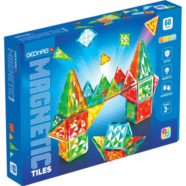 GEOMAG MAGNETIC TILES GEMS 60pcs-muksumassi.fi