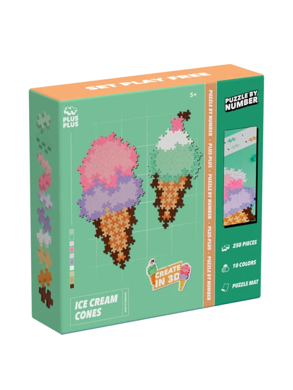 Plus-Plus Puzzle By Number Ice Cream Cones-muksumassi.fi