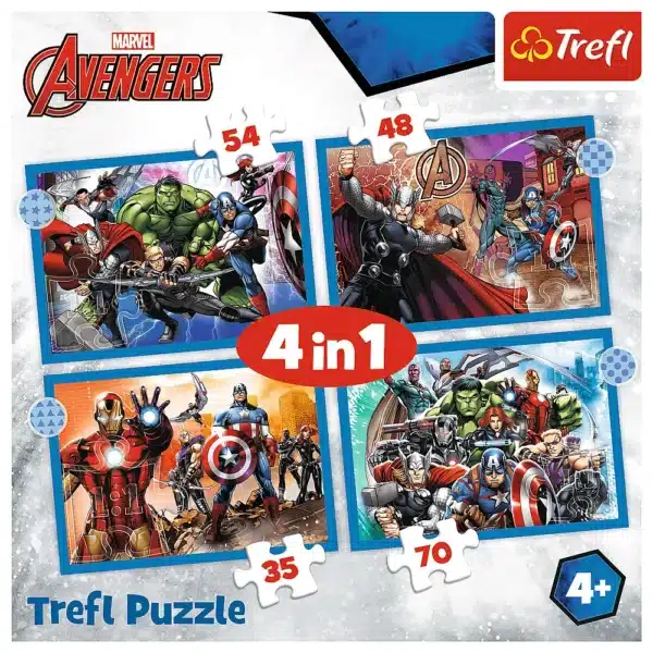 Trefl 4 in 1 Avengers palapeli-muksumassi.fi