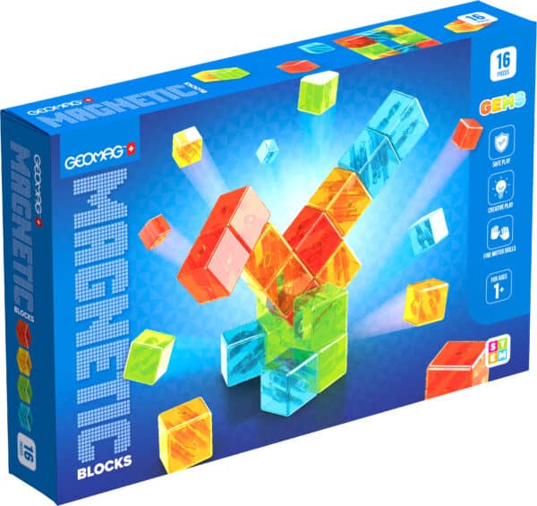 GEOMAG MAGNETIC BLOCKS GEMS 16 PCS-muksumassi.fi