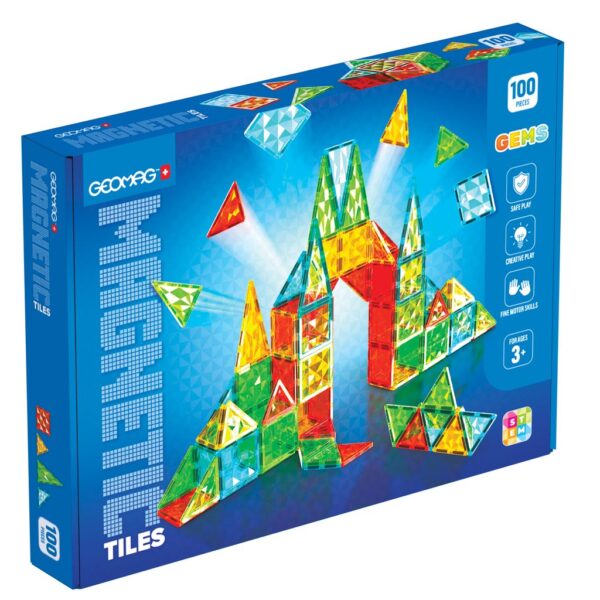GEOMAG MAGNETIC TILES GEMS 100 PCS-muksumassi.fi