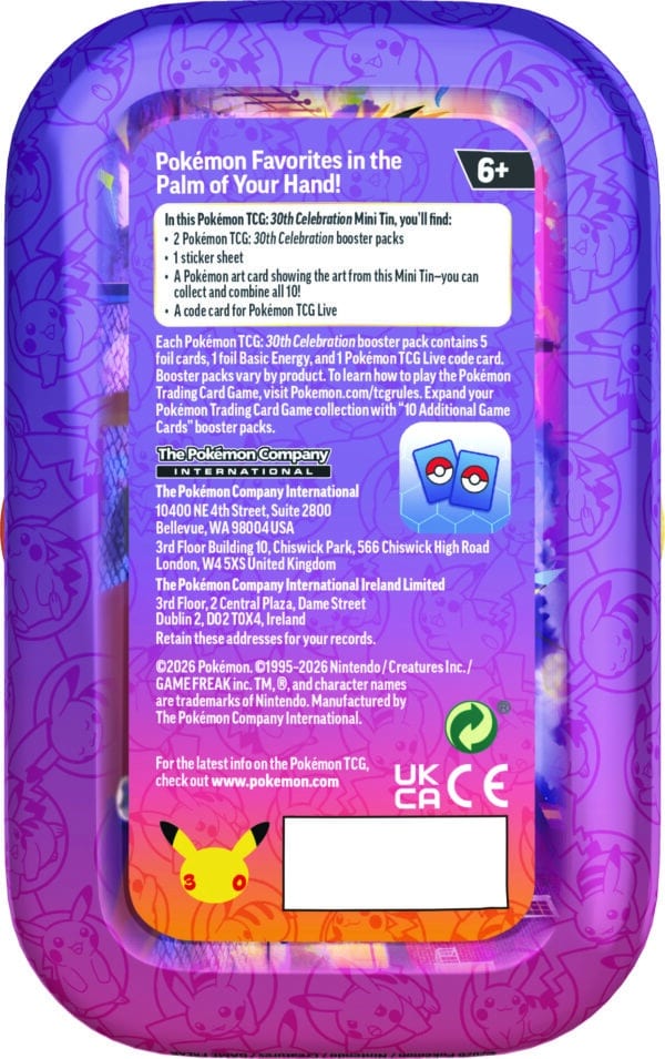 Pokèmon 30th Celebration Mini Tin 7 Pokèmon 30th Celebration Mini Tin-muksumassi.fi