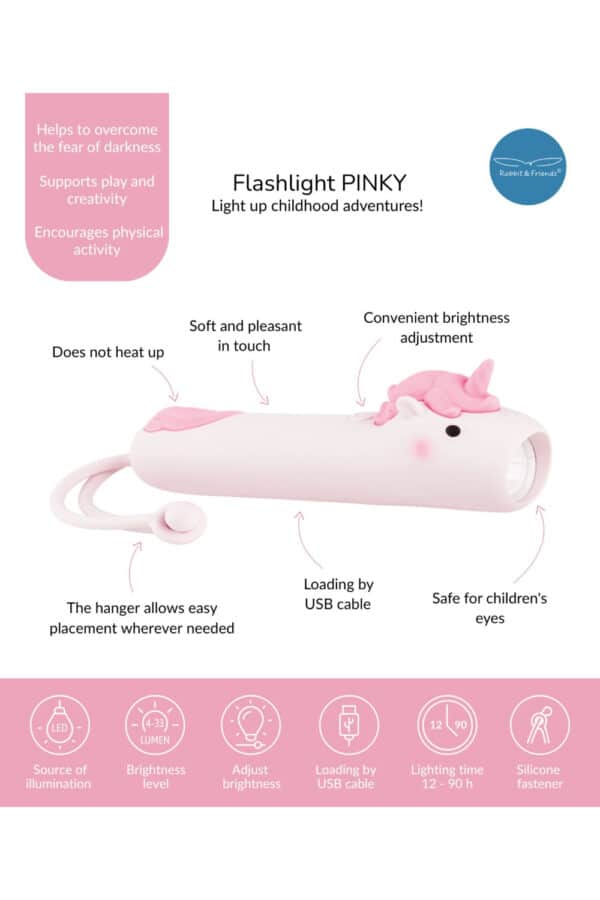 Pinky Yksisarvinen Taskulamppu-muksumassi.fi