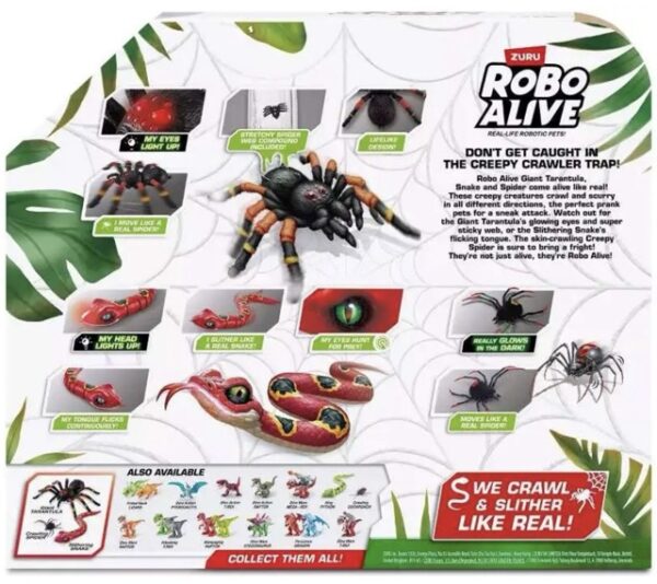 Robo Alive Jätti Tarantula, Käärme &Hämähäkki